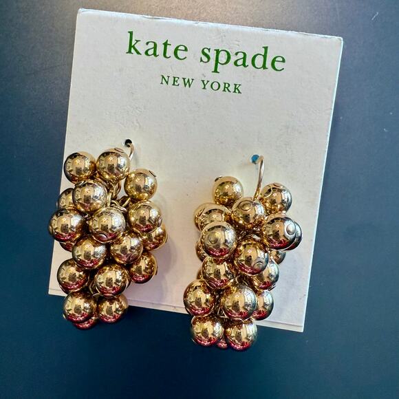 kate spade Jewelry - Rare Kate Spade 14K Gold Filled Wire Cluster Grape Earrings